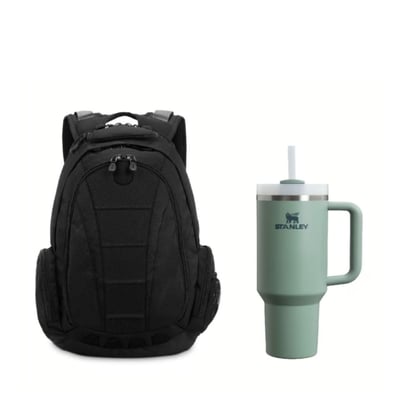 Sampak with Holmes backpack & thermos, green